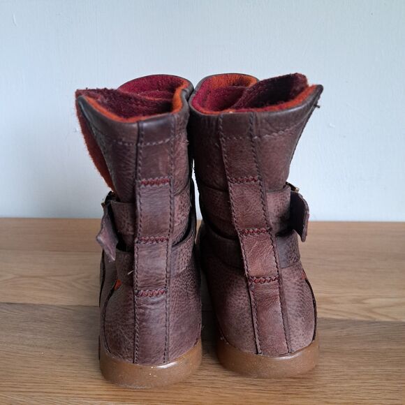 Chaco Hopi Boots Women’s 8 Brown Leather Wool Lined Ankle Pull On Chelsea Comfy - Picture 5 of 11